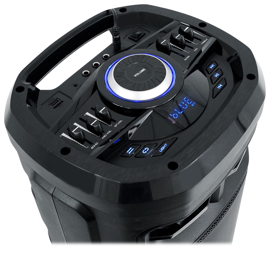 Rockville Go Party ZR10 Dual 10" Portable Bluetooth Speaker w/LED+UHF Microphone