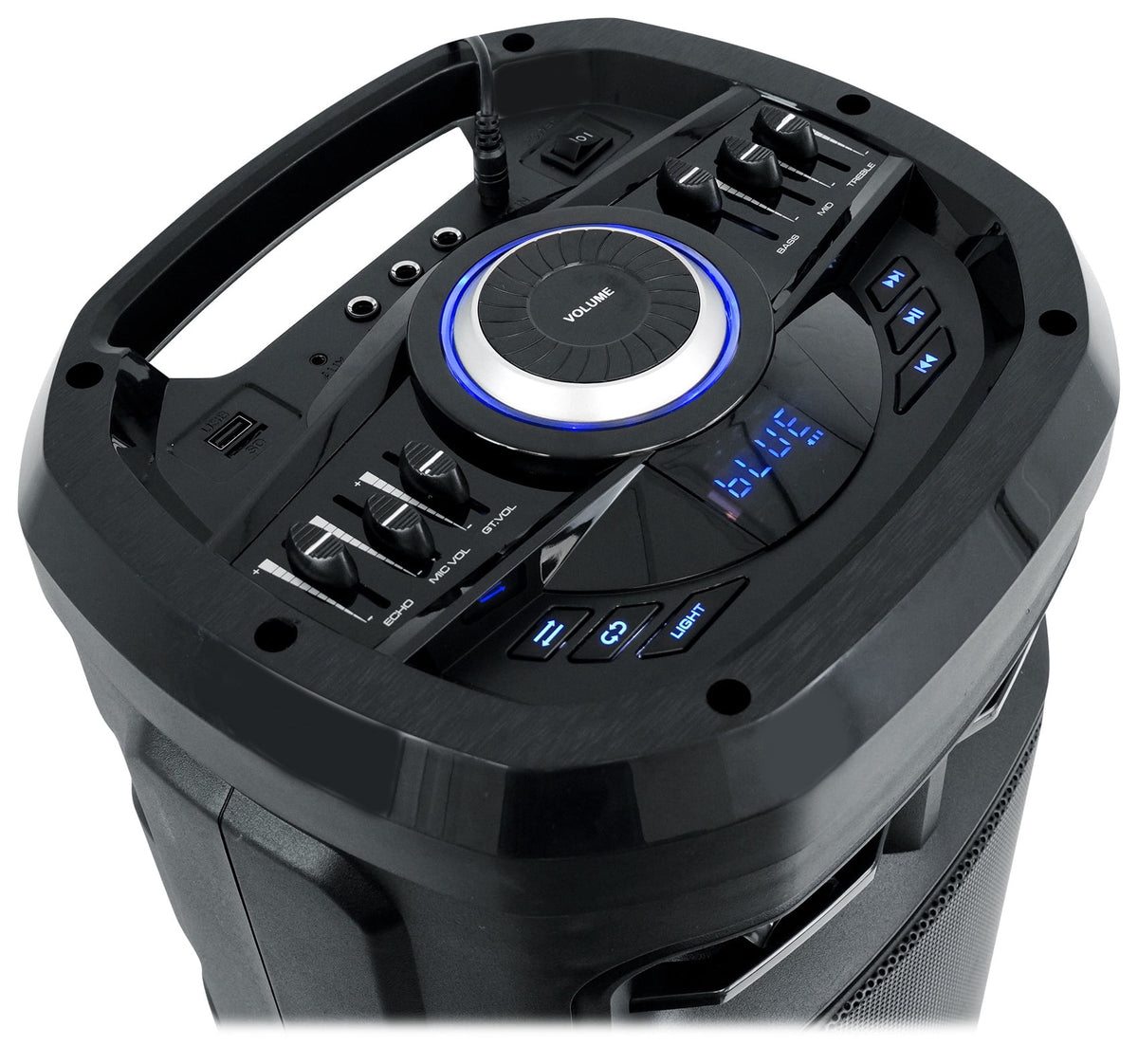 Rockville Go Party ZR10 Dual 10" Portable Bluetooth Speaker w/LED+UHF Microphone