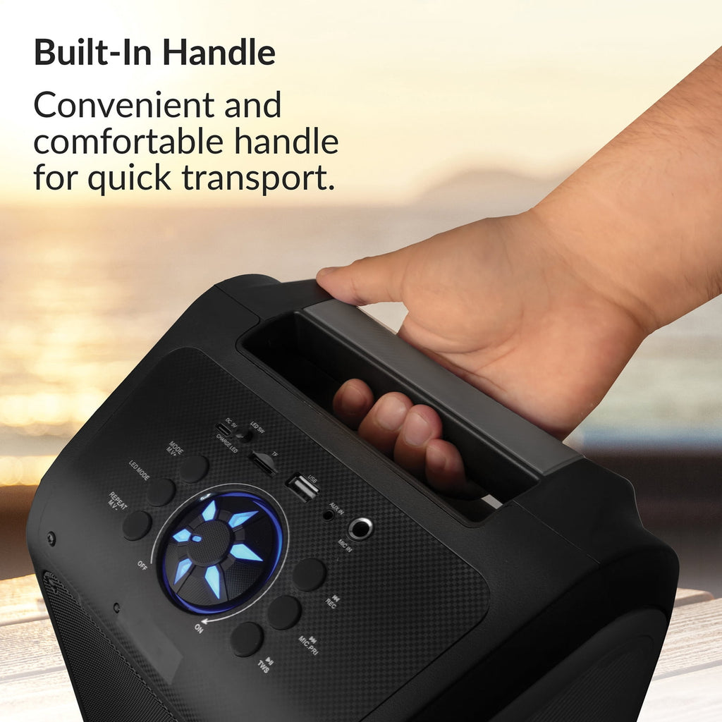 IQ Sound Sound Traveler 20-Watt-Continuous-Power Portable Backpack Speaker with Wired Microphone and Remote