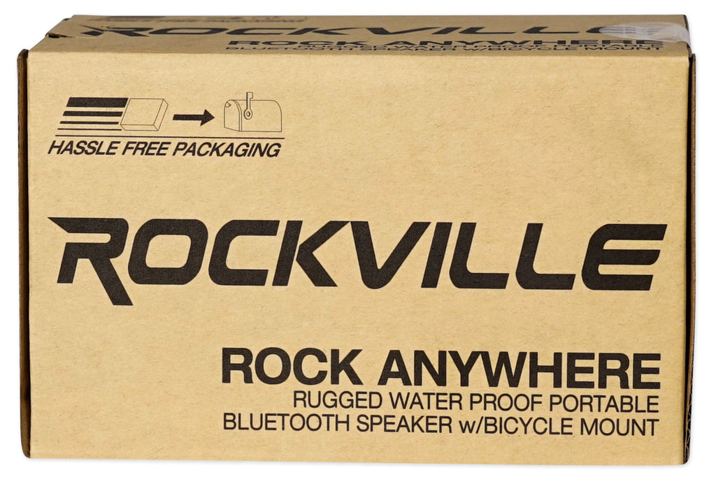 Rockville ROCK ANYWHERE 2-Pack Portable Bluetooth Speaker, 20W Output, 30-Hour Battery, IPX7 Waterproof, TWS Stereo, Includes Handlebar Mount, Cables