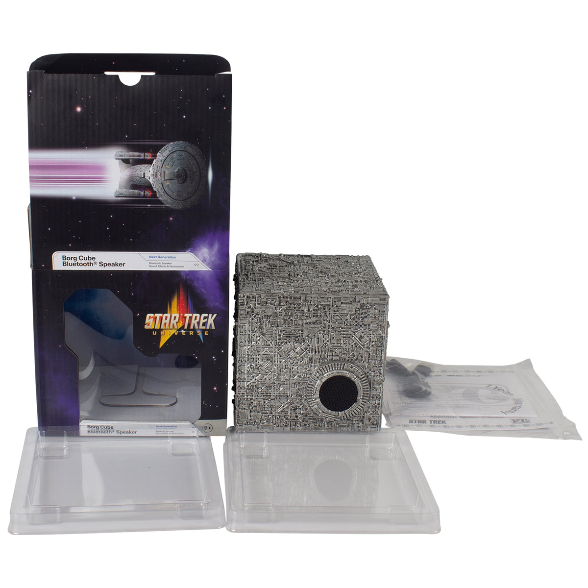 Star Trek Borg Cube Bluetooth Speaker with Green Illumination, Sound Effects & Borg Quotes