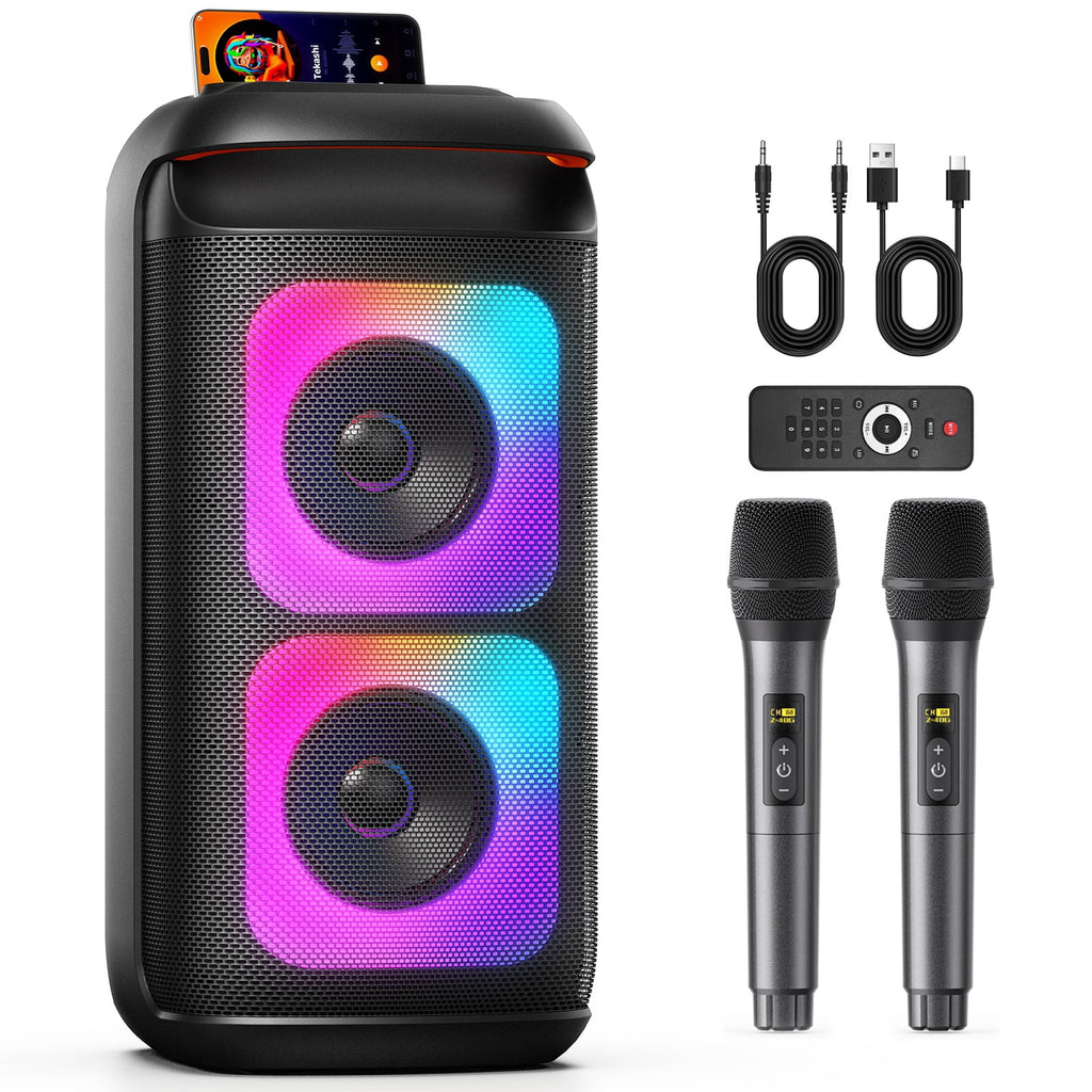 JYX Party Speaker, Portable Bluetooth Speaker for Outdoor with Rgb Light, Deep Bass Loud System , T37-T