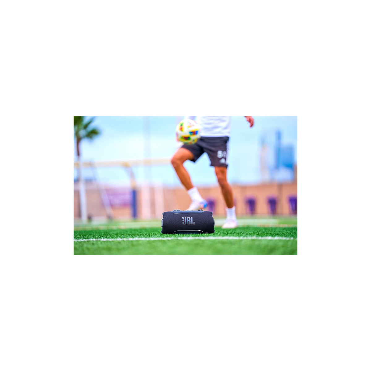 JBL Xtreme 5 - Portable waterproof speaker with massive legendary JBL sound, ambient edge lighting, and a convenient shoulder strap - Black
