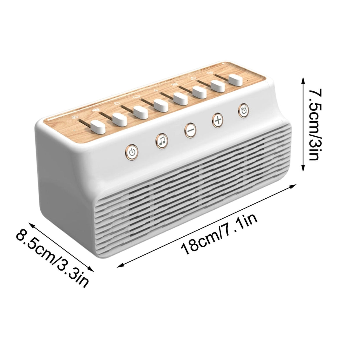 White Noise Machine for Baby & Adult Sleep - 8 Nature Sounds Mixer with Bluetooth 5.0 Speaker, 1800mAh Portable Sound Box with Timer (White)