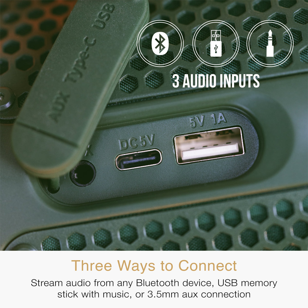 MEE audio lightSPKR Bluetooth Wireless Speaker with Camping Lantern, Rated IPX6 (Midnight Black)