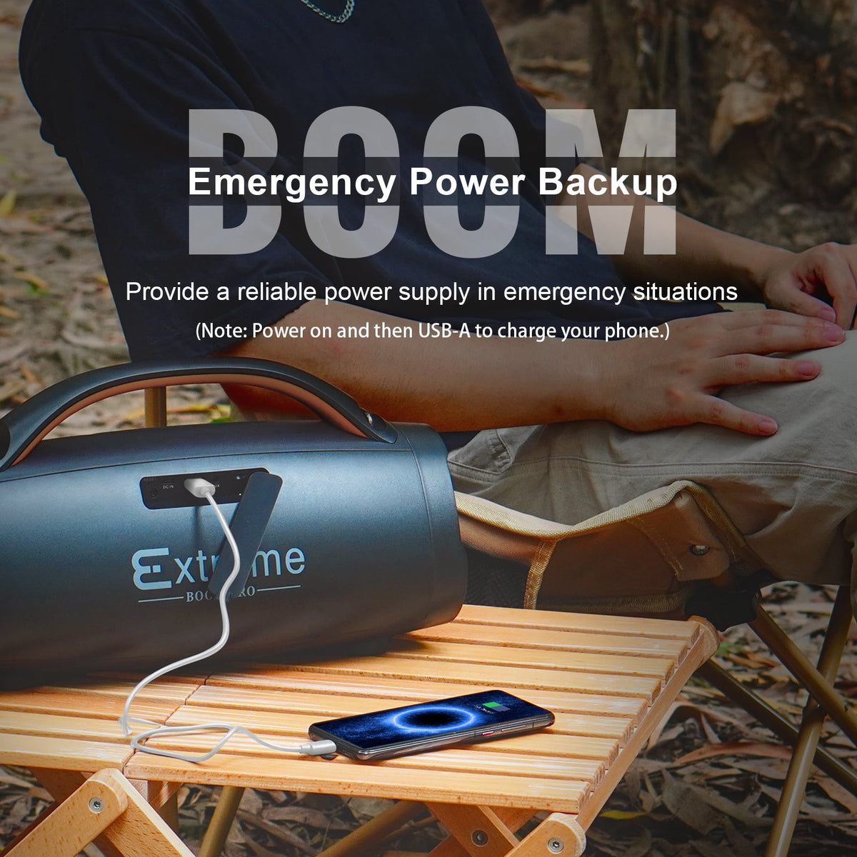 DOSS Extreme Boom+ Bluetooth Speaker with 100W Stereo Sound, Rich Bass, IPX6 Waterproof, 20H Playtime, Power Bank, Mixed Color Light, Portable Speaker for Outdoor, Camping, Beach