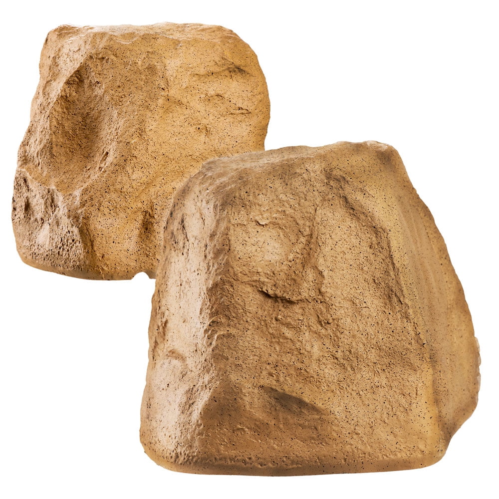 OSD Audio BTR150 5.25" Bluetooth Outdoor Rock Speaker Pair, 120W, Weather Resistant, Sandstone Canyon Brown