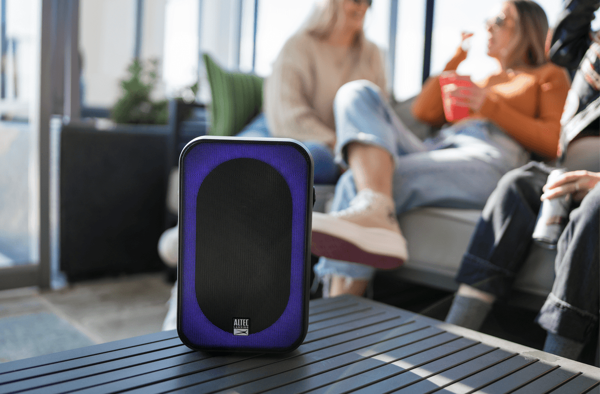 Altec Lansing Shockwave Portable Bluetooth Wireless Party Speaker with LED Lights, Black, IMT7000-BLK