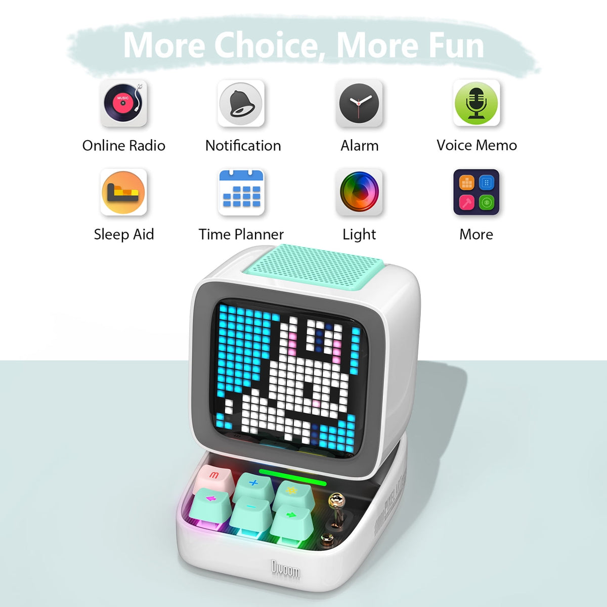 Divoom Ditoo Pro Pixel Art Gaming Bluetooth Speaker with 16x16 LED Display & App Control, 15W, Pink
