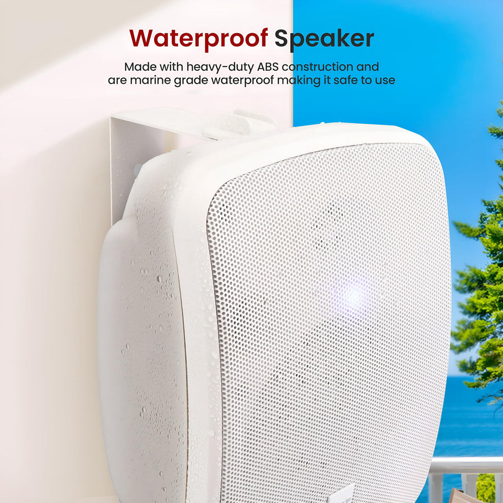 PYLE PDWR54BTW - Waterproof & Bluetooth 5.25'' Indoor / Outdoor Speaker System, 600 Watt, White