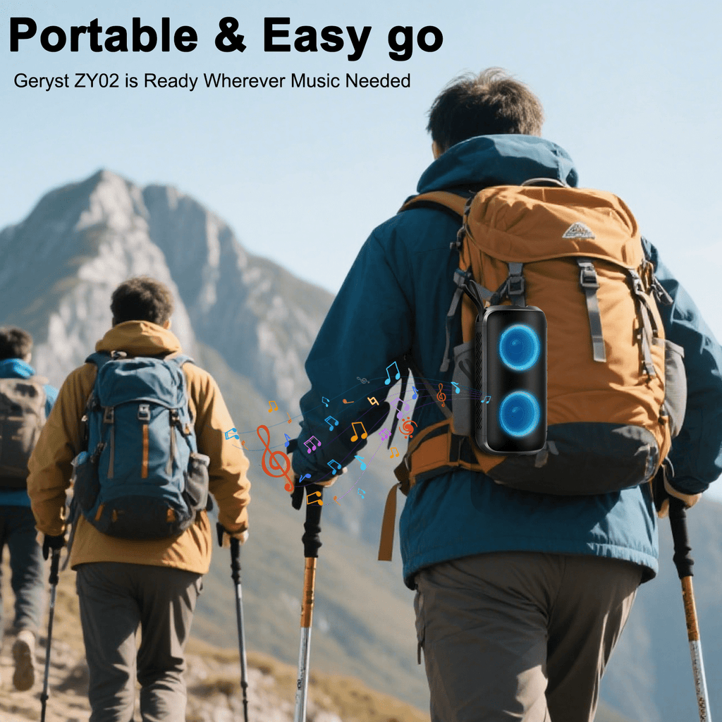 Portable Bluetooth Speaker, Bluetooth 5.3 Speaker Wireless, IPX7 Waterproof Outdoor Speaker, 24W Powerful Loud Stereo Sound, 12H Playtime, 7 Colorful Rgb Lights for Outdoor/Home/Party, Gift Ideas