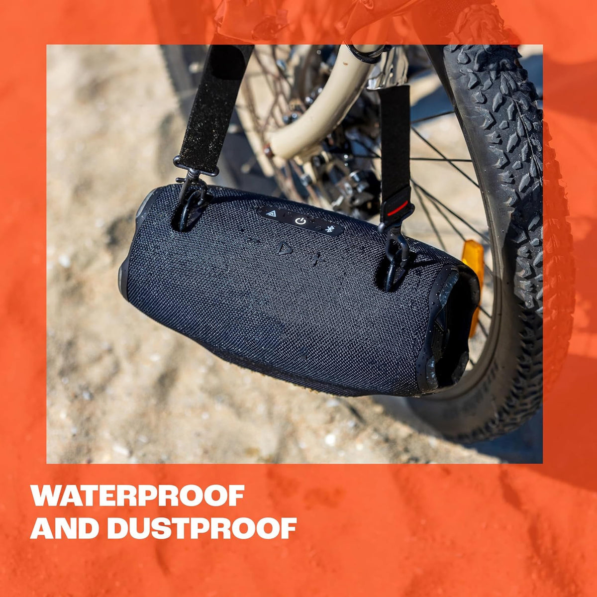 GJX Xtreme 4 - Portable Bluetooth Speaker, Powerful Sound and Deep Bass, Ip67 Waterproof, 24 Hours of Playtime, Powerbank, Partyboost for Multi-Speaker Pairing (Black)