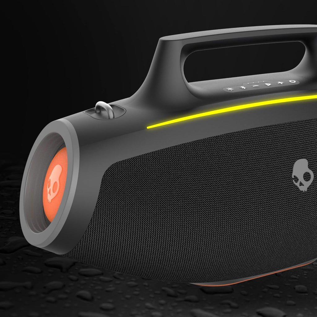 Skullcandy Barrel Bluetooth Boombox Party Speaker, Water-Resistant Portable Speaker, LED Lightshow Mode, 12 Hour Battery, Multi-Link