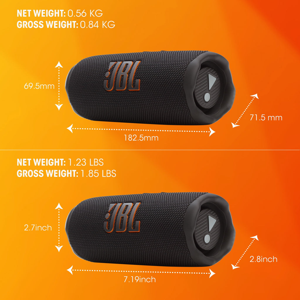 JBL Flip 7 Portable Waterproof Drop-Proof Speaker with AI Sound Boost, 2 Speakers, Black