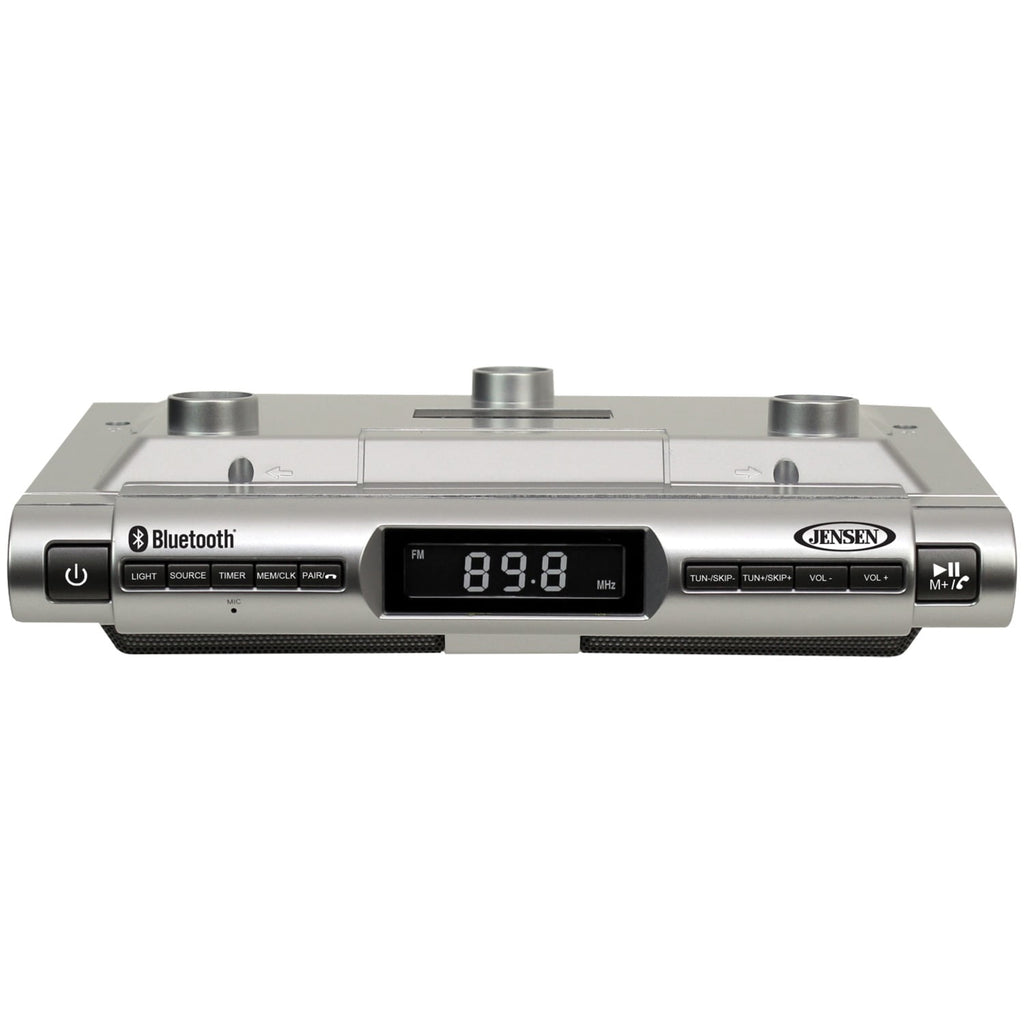 Jensen SMPS-628 Under-Cabinet Universal Bluetooth Music System, Includes 40 AAA Batteries