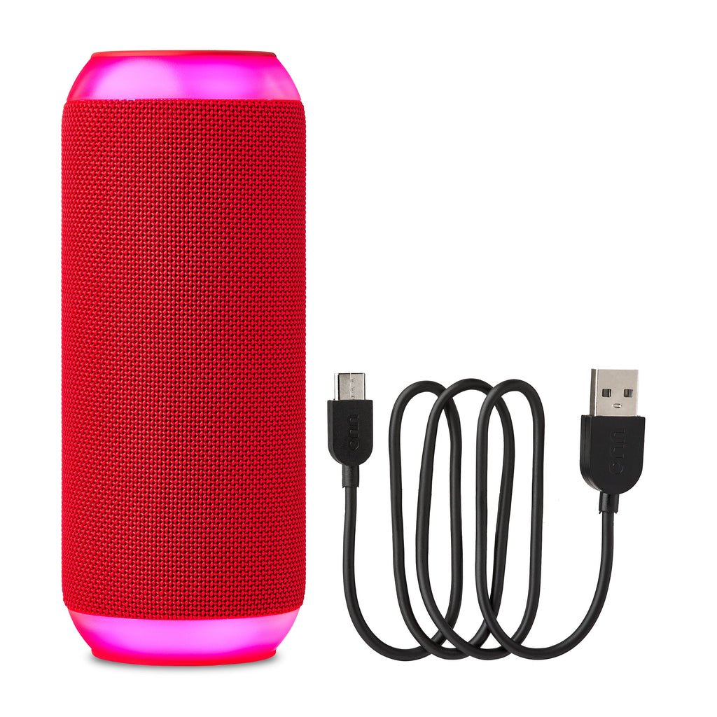 onn Large Rugged Speaker with Bluetooth Wireless Technology and LED Lighting, Camo