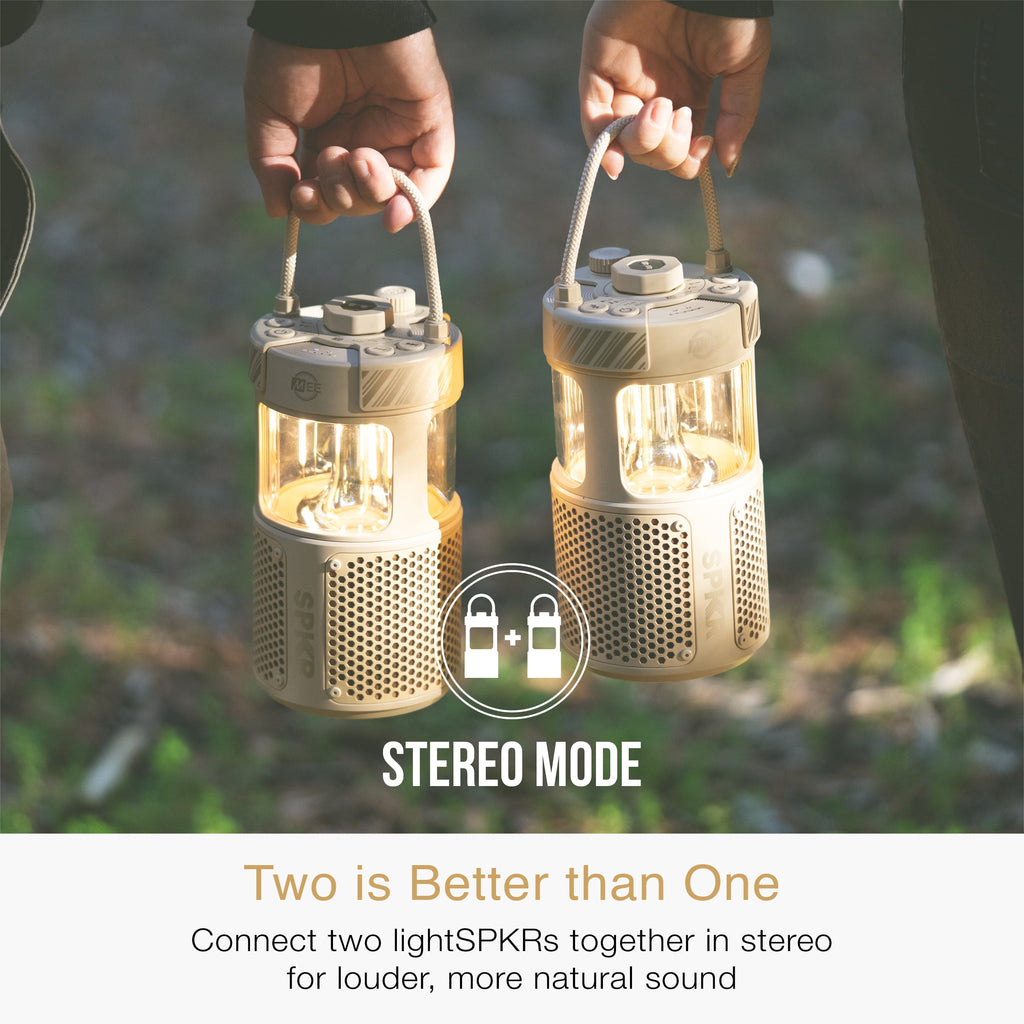 MEE audio lightSPKR Bluetooth Wireless Speaker + Camping Lantern IPX6 Water Resistant (Forest Green)