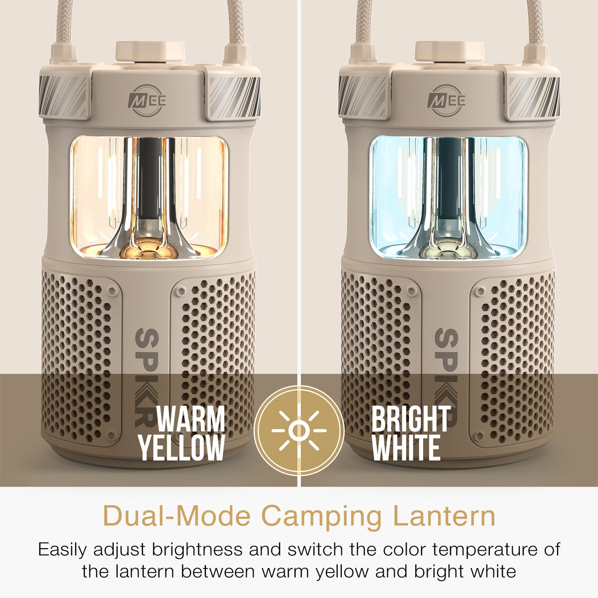 MEE audio lightSPKR Bluetooth Wireless Speaker + Camping Lantern IPX6 Water Resistant (Forest Green)