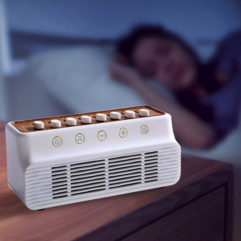 White Noise Machine for Baby & Adult Sleep - 8 Nature Sounds Mixer with Bluetooth 5.0 Speaker, 1800mAh Portable Sound Box with Timer (White)