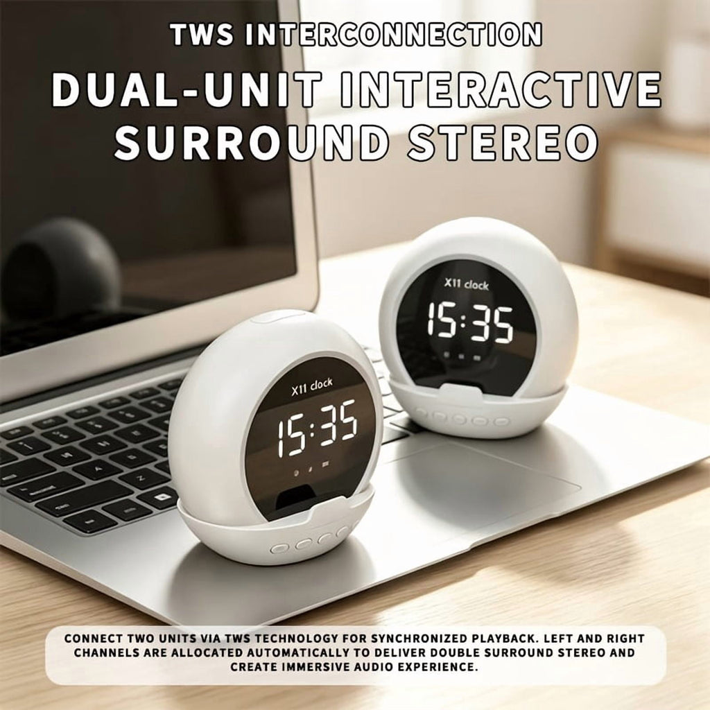 Multifunctional Smart Speaker, HD Display, Clear Sound, Long Battery Life, Compact Portable Durable, for Home Office Desktop, Christmas Gift