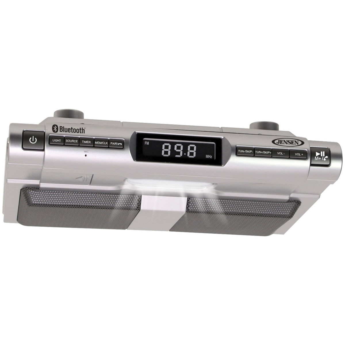 Jensen SMPS-628 Under-Cabinet Universal Bluetooth Music System, Includes 40 AAA Batteries
