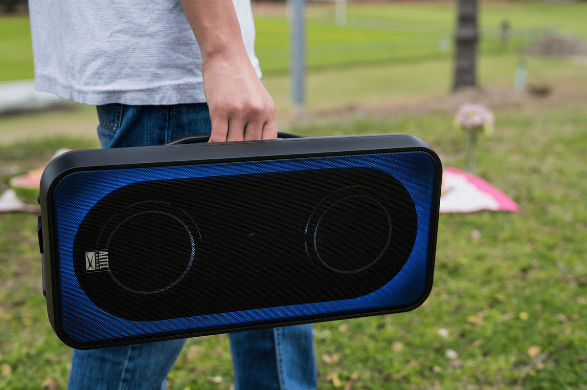 Shockwave 200 Wireless Portable Party Speaker, Multi LED Modes, 12 Hours Rechargeable Battery, Black