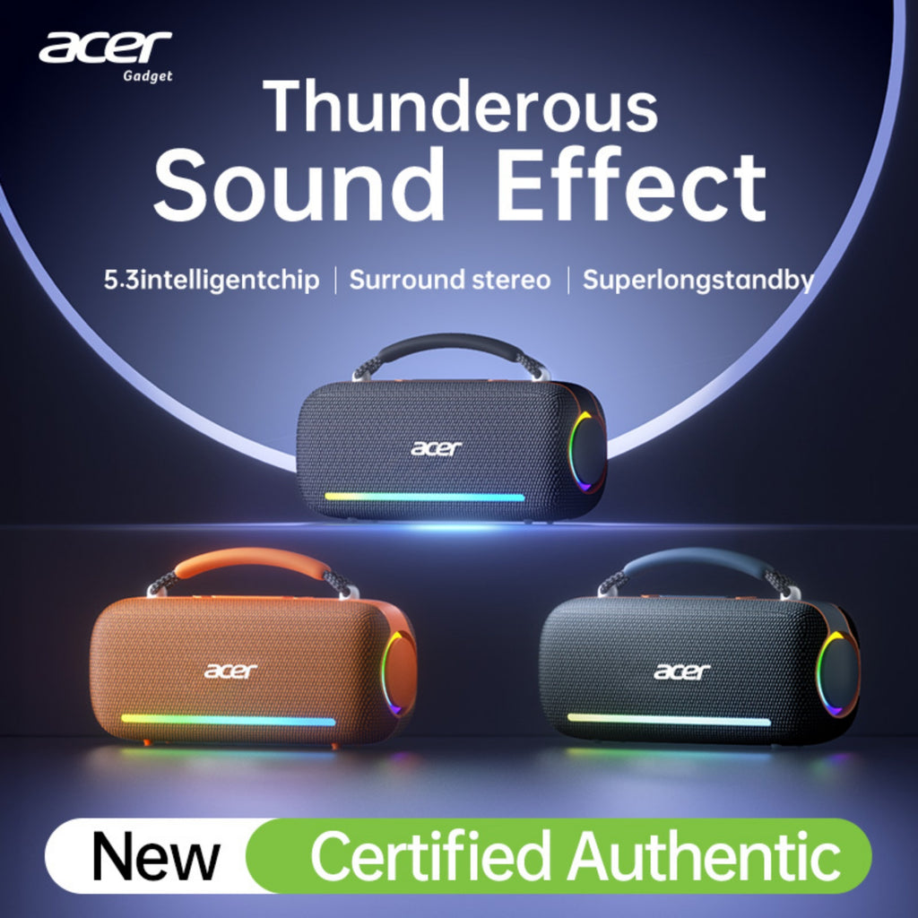 Acer Portable Bluetooth Speakers Waterproof with Stereo Sound Wireless Handheld, for Home Outdoors Travel