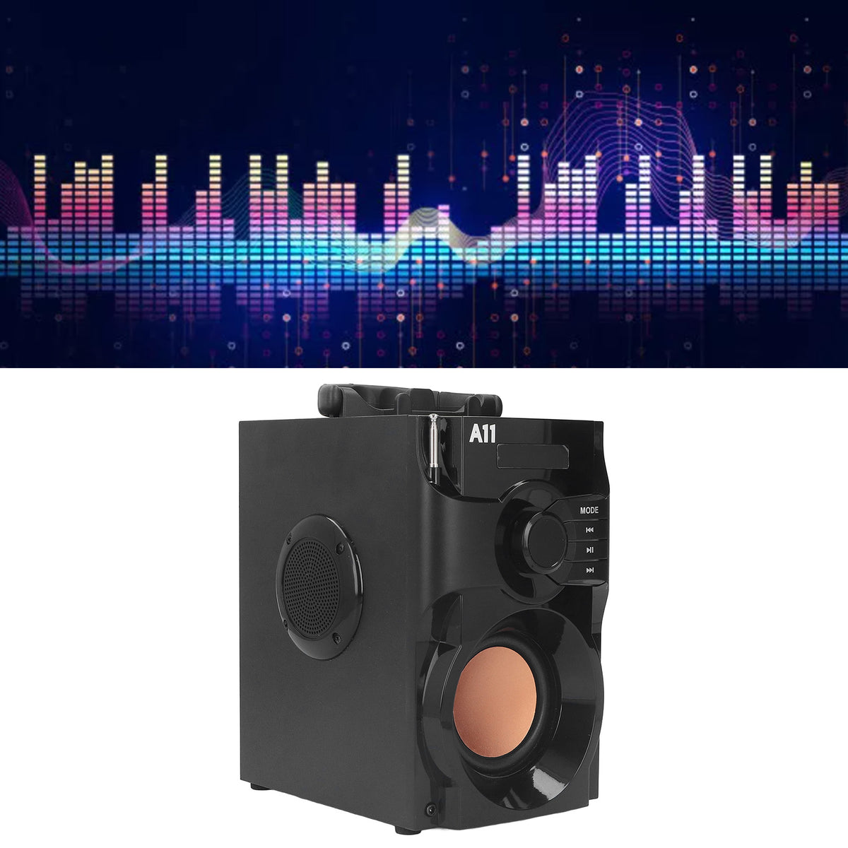 M Buder Portable Bluetooth 5.0 Speaker Stereo Subwoofer Multipurpose Outdoor Smart Speaker with Remote Control, Black, 9.4 x 7.9 x 6.3 inches / 24 x 20 x 16 cm