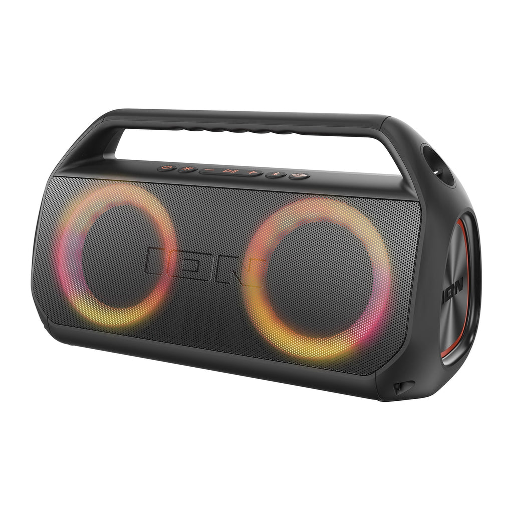 ION Uber Boom Ultra Portable Bluetooth Boom Box with Speakerphone, Lights, and Stereo-Link