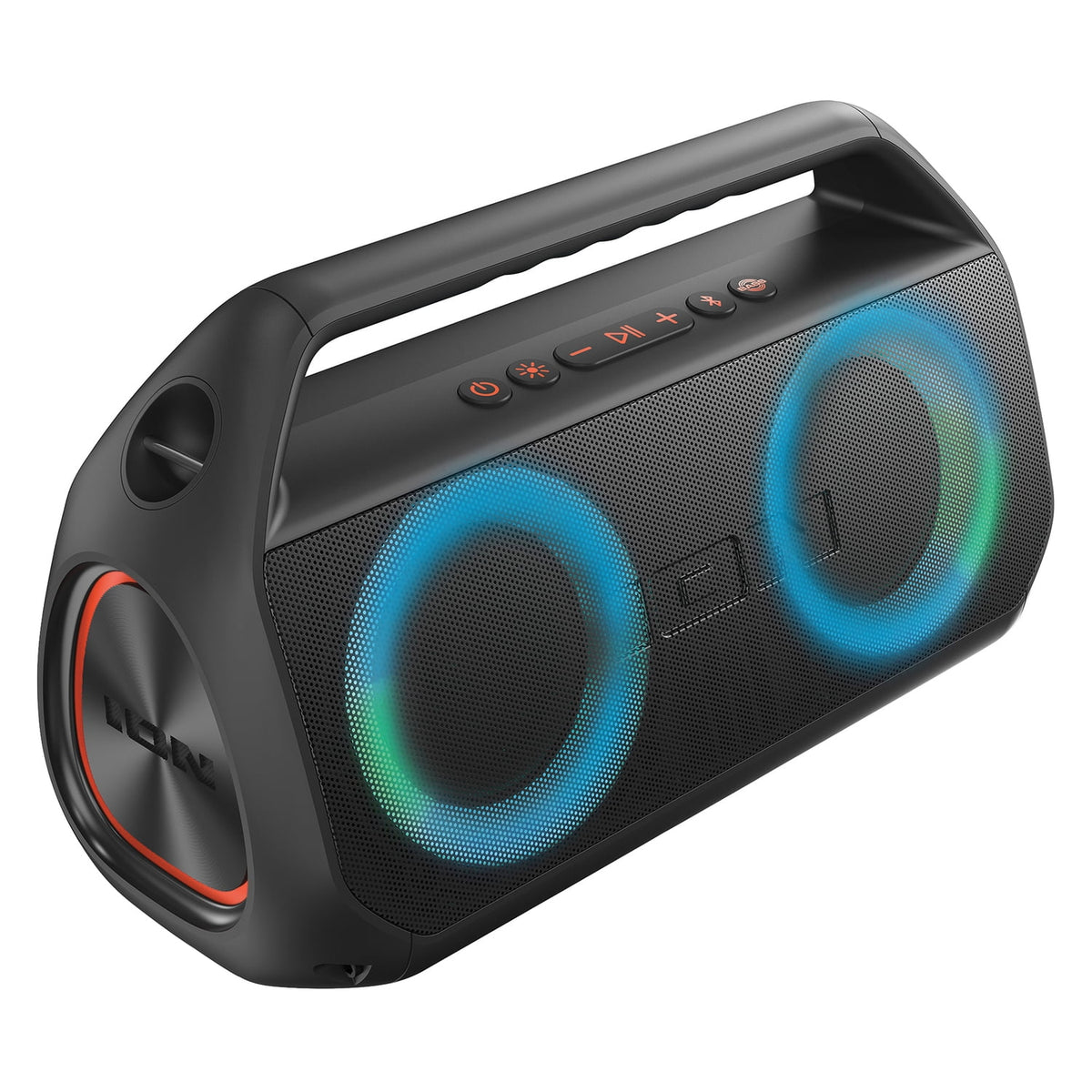 ION Uber Boom Ultra Portable Bluetooth Boom Box with Speakerphone, Lights, and Stereo-Link