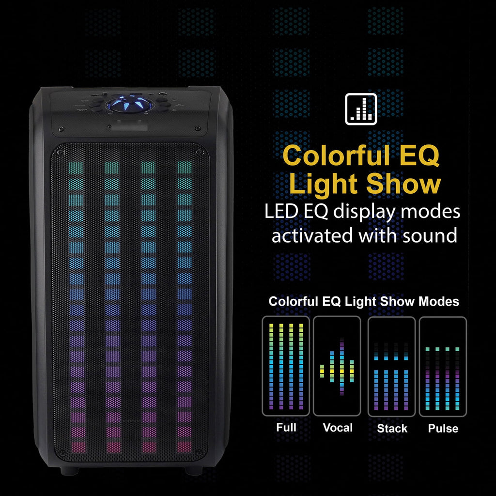 IQ Sound Sound Traveler 20-Watt-Continuous-Power Portable Backpack Speaker with Wired Microphone and Remote
