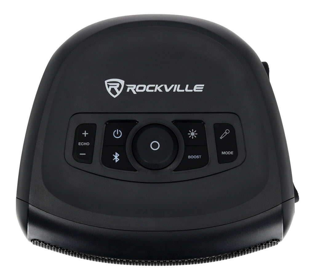 Rockville ELITE PARTY 5 1200W Bluetooth Speaker Pair, Wireless Stereo Link, LED Modes, Mic and Guitar Inputs, IPX4, 2-Piece