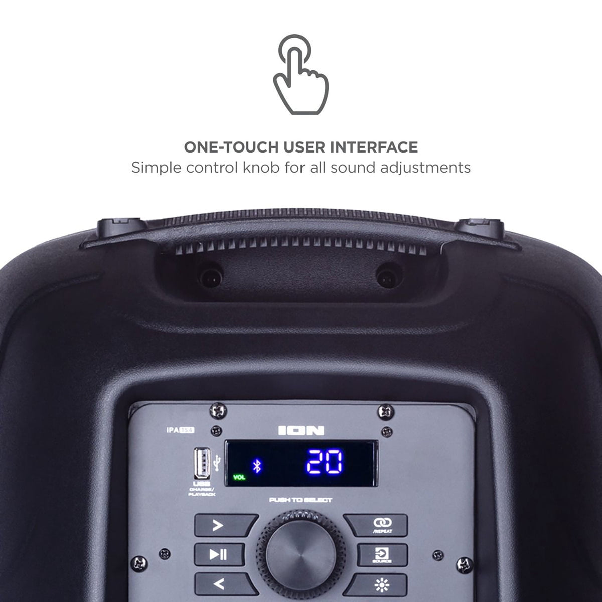 ION Pro Glow Ultra High-Power Portable Bluetooth PA Speaker with Lights, Sonic Wide Audio, and Microphone, Black