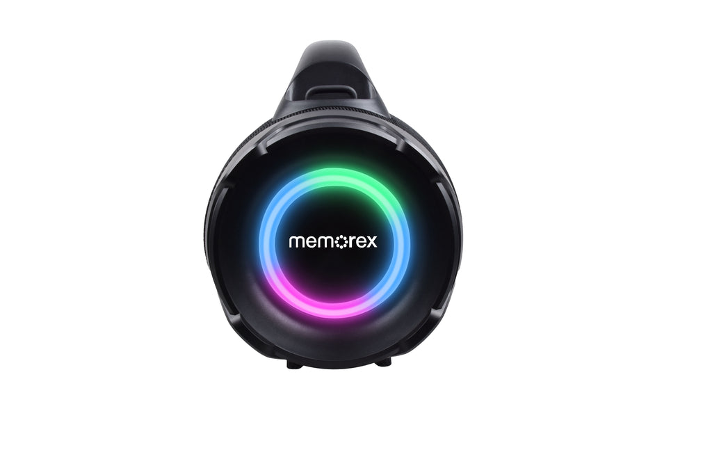 Memorex MX-H3(K) Bluetooth Speaker | 80W Powerful Sound | IP67 Waterproof & Dustproof | TWS Dual Pairing | Super Bass Mode | LED Rhythm Light Show | 8000mAh Battery | Hands-Free Calls (Black)