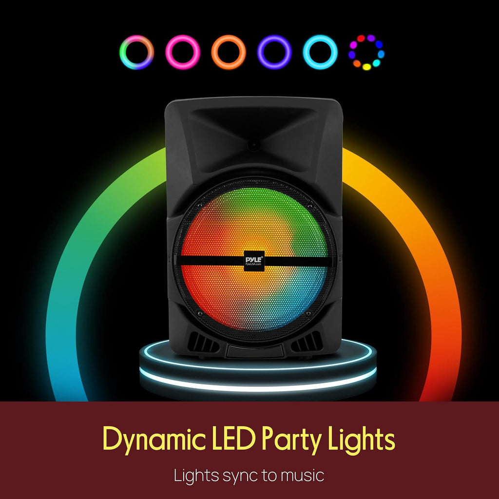 Pyle Wireless Portable PA Speaker System - 800W Powered Bluetooth Indoor & Outdoor DJ Stereo Loudspeaker