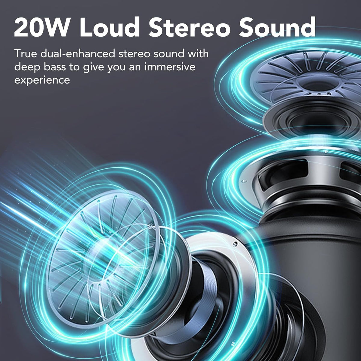 ORSNOG Wireless Portable Bluetooth Speaker with Microphone, Colored LED and HD Stereo Sound