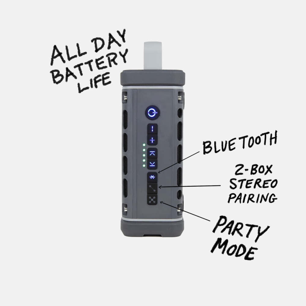 Turtlebox Ranger Li-Ion Battery-Powered Ultra-Portable Speaker, River Rock