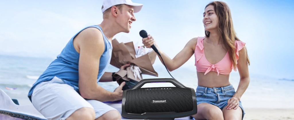 Tronsmart Bang Max 130W Bluetooth Party Speaker, IPX6 Waterproof, 24-Hour Battery, Custom EQ & Light Show, Bass boost, Sync 100+ Units Outdoor Portable Wireless Speaker for DJ & Poolside