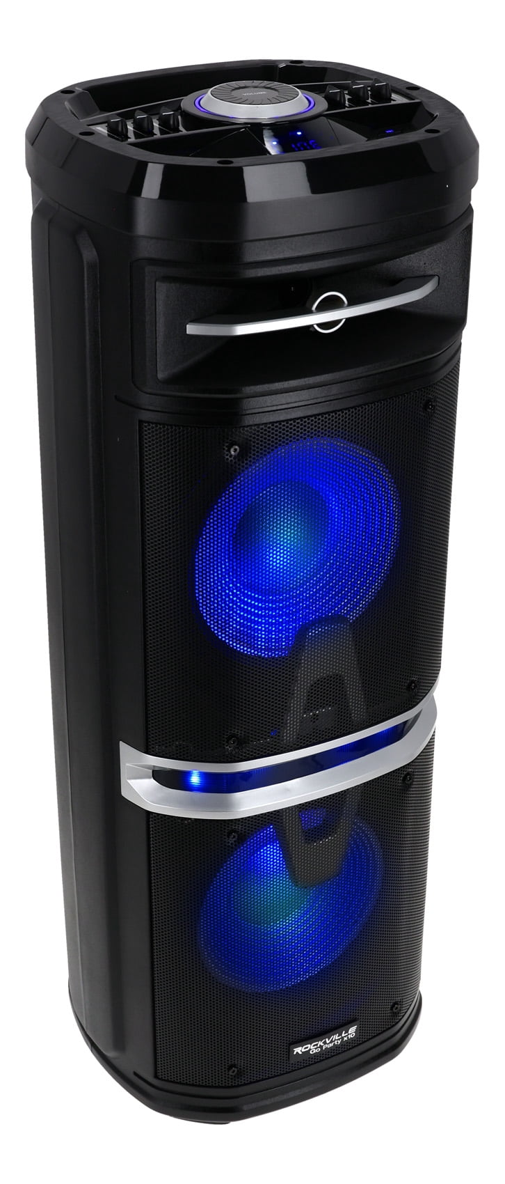 Rockville Go Party X10 Dual 10" Battery Powered Bluetooth Speaker+UHF Microphone