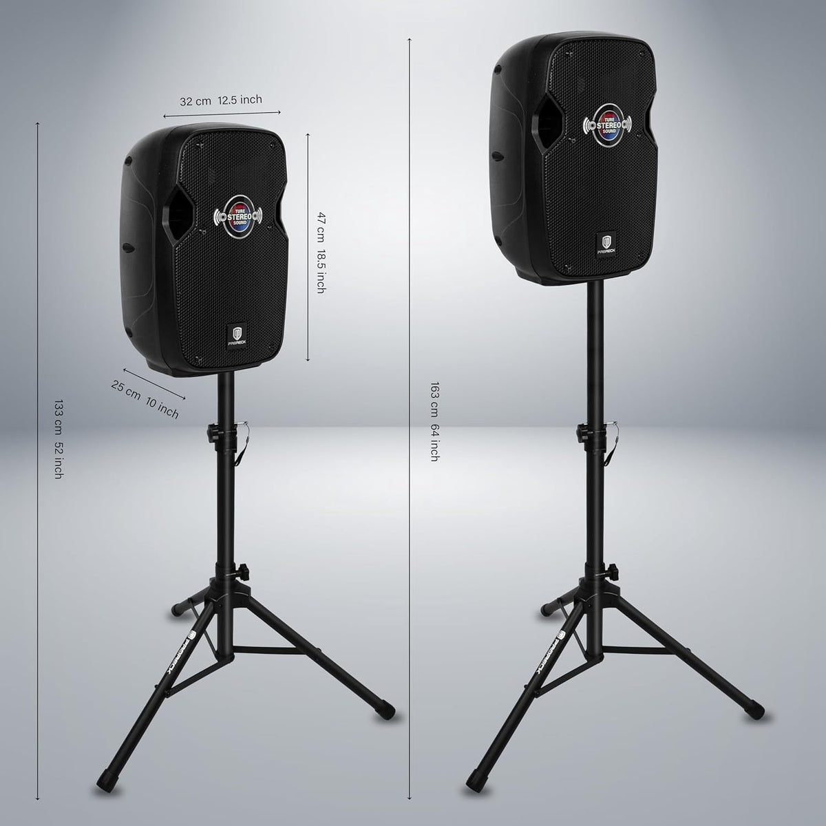 PRORECK IMPACT 10 10-Inch Stereo Speakers, 800W Peak Power Bluetooth PA Speaker