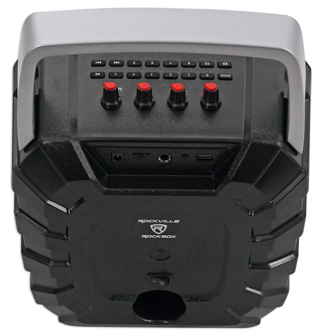 Rockville ROCKBOX 6.5-Inch 100W Portable Rechargeable Bluetooth Speaker, 6000mAh Battery, USB, SD, FM Radio and Mic Input