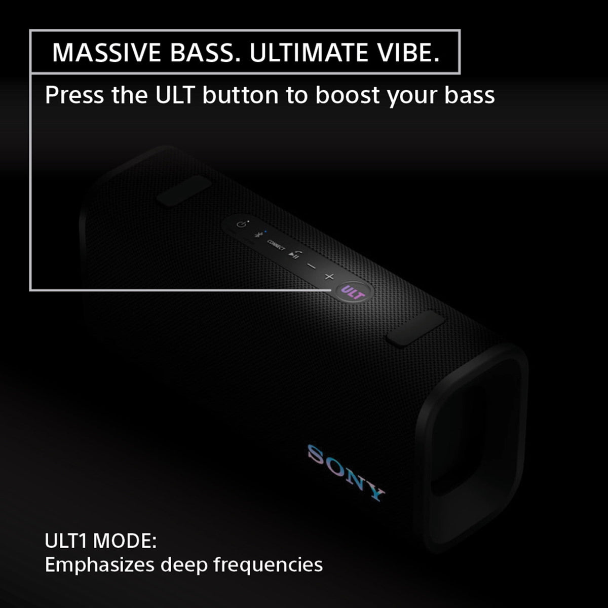 Sony ULT FIELD 3 Wireless Portable Bluetooth Speaker, IP67 Waterproof, Dustproof, Rustproof, and Shockproof Black