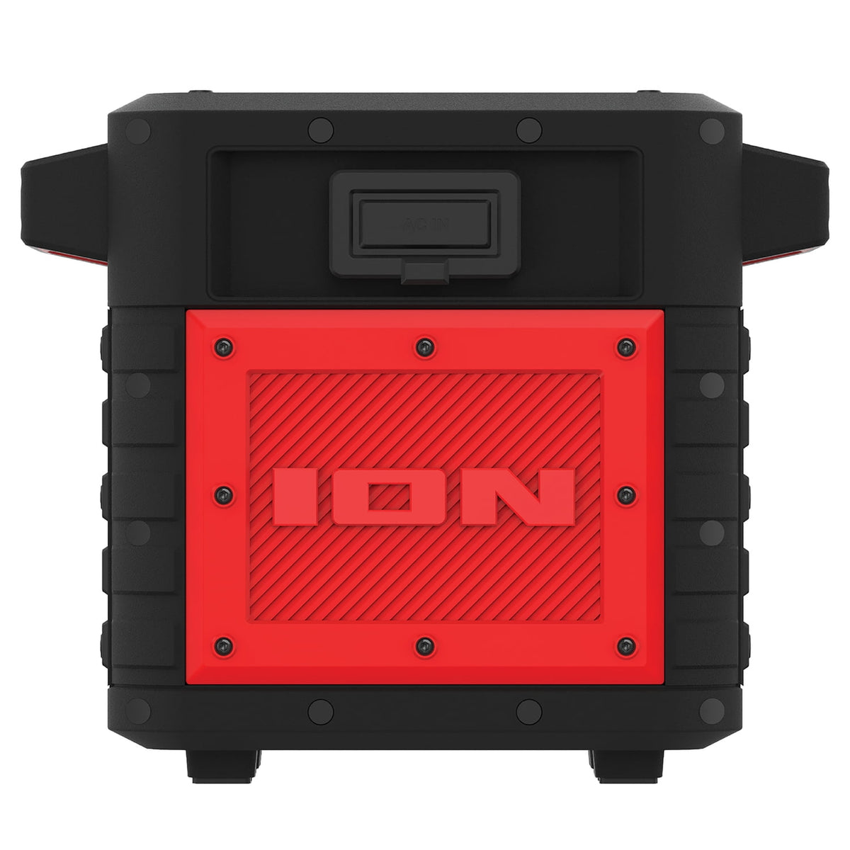 ION 22-Watt-RMS Tailgater Classic Portable Bluetooth Rechargeable Speaker with Link 2, FM, Light, IPX5, up to 15 Hours Play Time , Black/Red