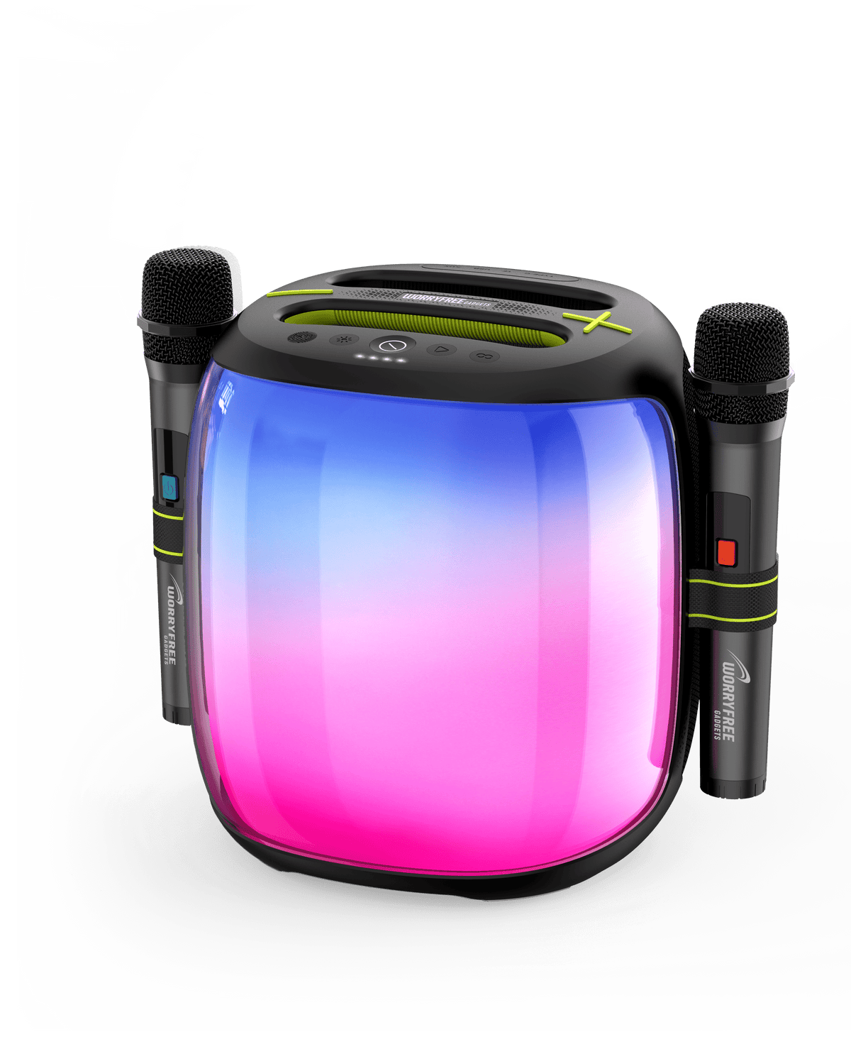 100W Portable Bluetooth Party Speaker with Two Microphones, Tripod stand LED Lights