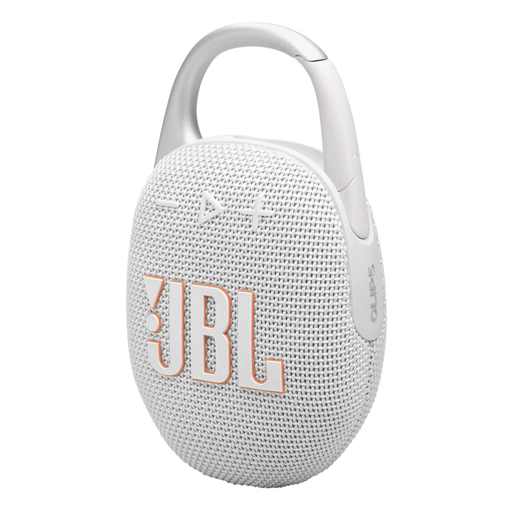 JBL Clip 5 Ultra Portable Bluetooth Speaker with gSport Silicone Sleeve (White)