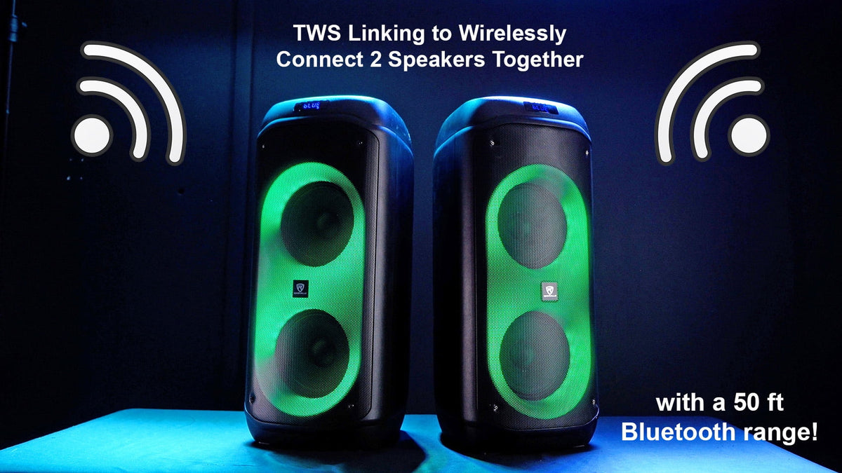 Rockville BASS PARTY 8 Bluetooth Portable Speaker, LED Lighting, Remote Included, Black