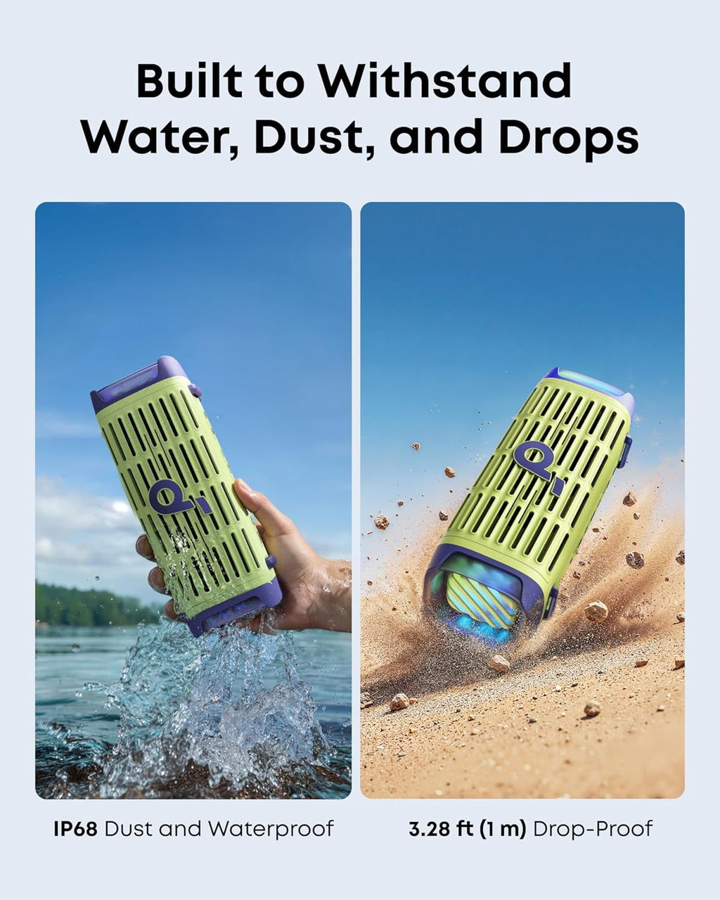 Soundcore Boom 3i by Anker, Rugged Outdoor Speaker, IP68 Waterproof, Floating Playback, Saltwater-Resistant, BassUp 2.0, 50W, Bluetooth 5.3, 16H Playtime, Tws, Kayak/Fishing/Camping