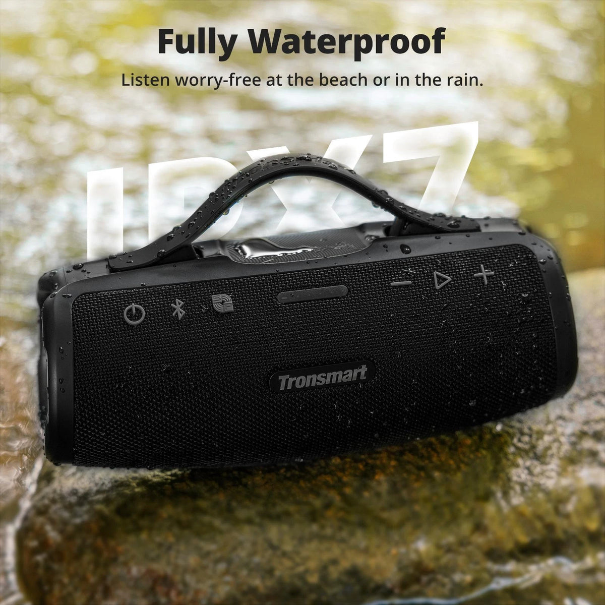 Tronsmart Mirtune S100 50W Portable Bluetooth Speaker, Deep Bass SoundPulse, 20H Playtime, IPX7 Waterproof Wireless Speaker with Power Bank, Dual Tweeters, TWS Pairing, App EQ, Outdoor Party Speaker
