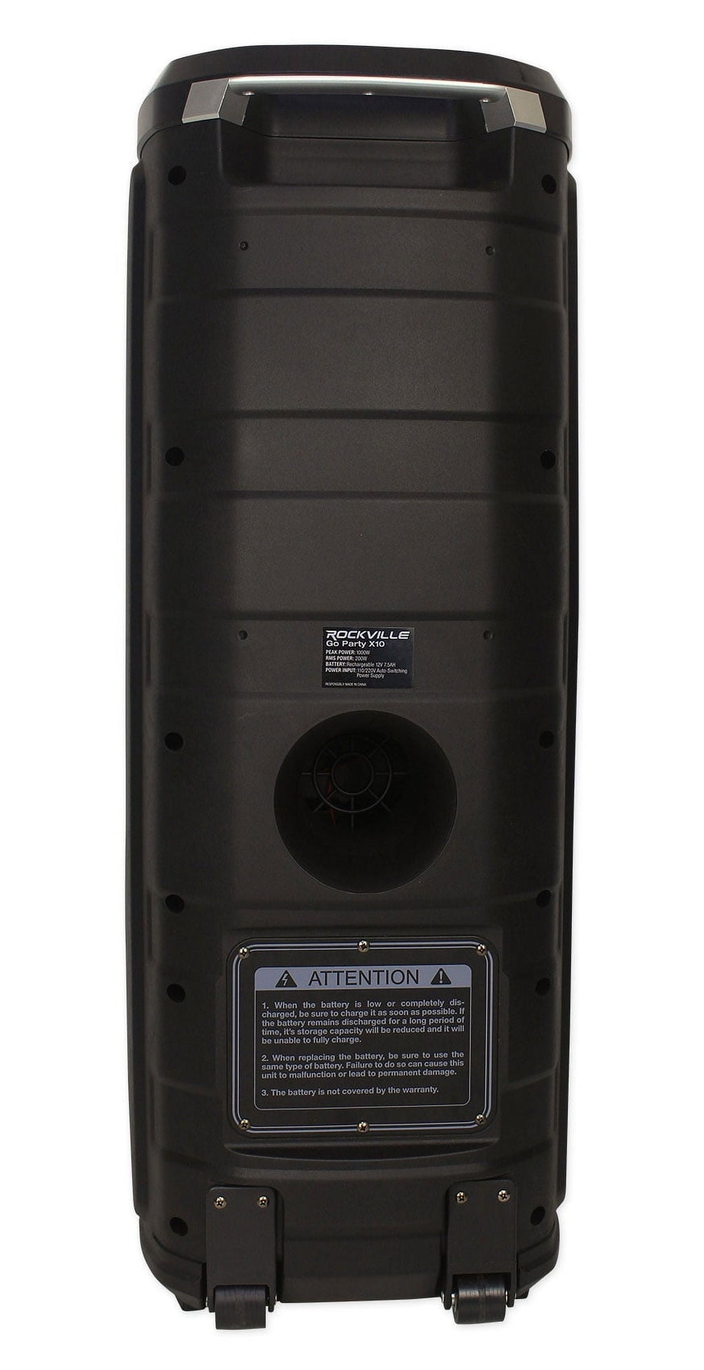 Rockville Go Party X10 Dual 10" Battery Powered Bluetooth Speaker+UHF Microphone