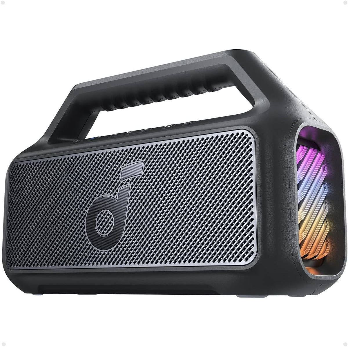 Restored Soundcore Boom 2 By Anker IPX7 Waterproof Portable Speaker, 3 Speakers, Black